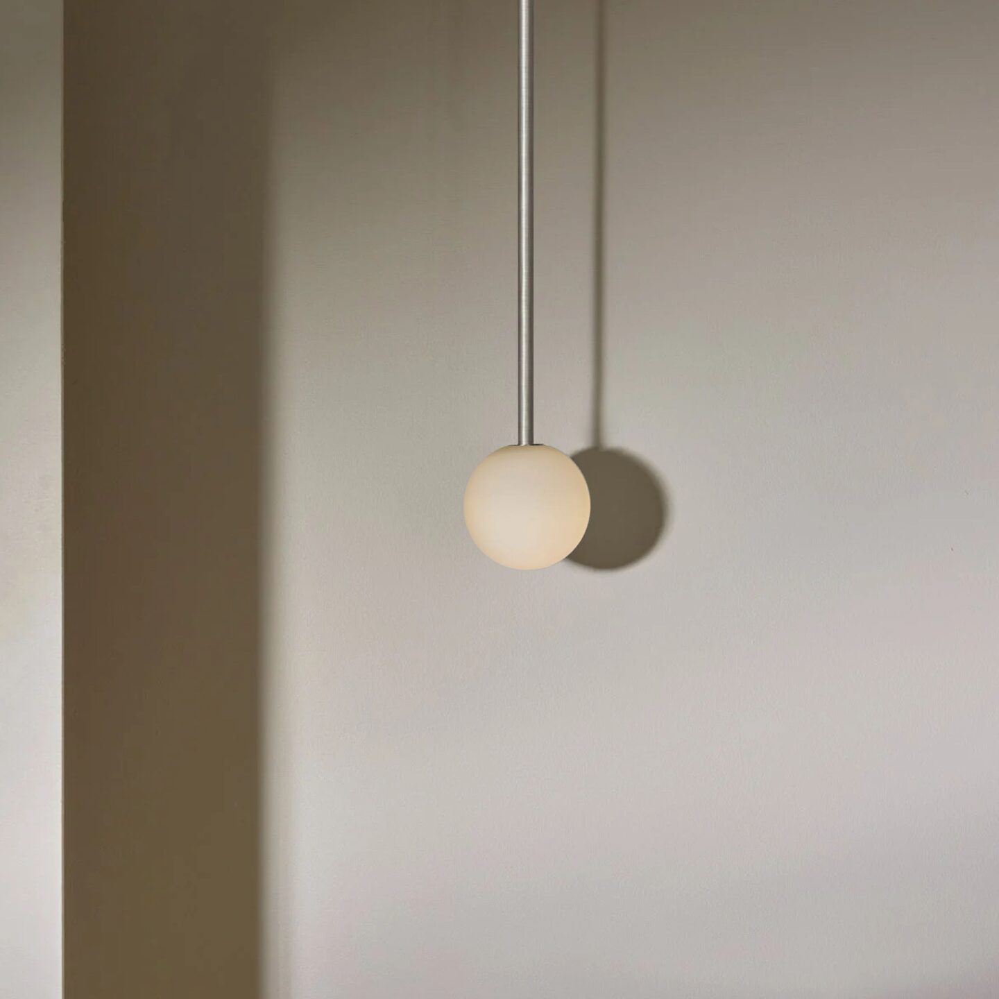 Orb Pendant Small Brushed Nickel Solid Rod
